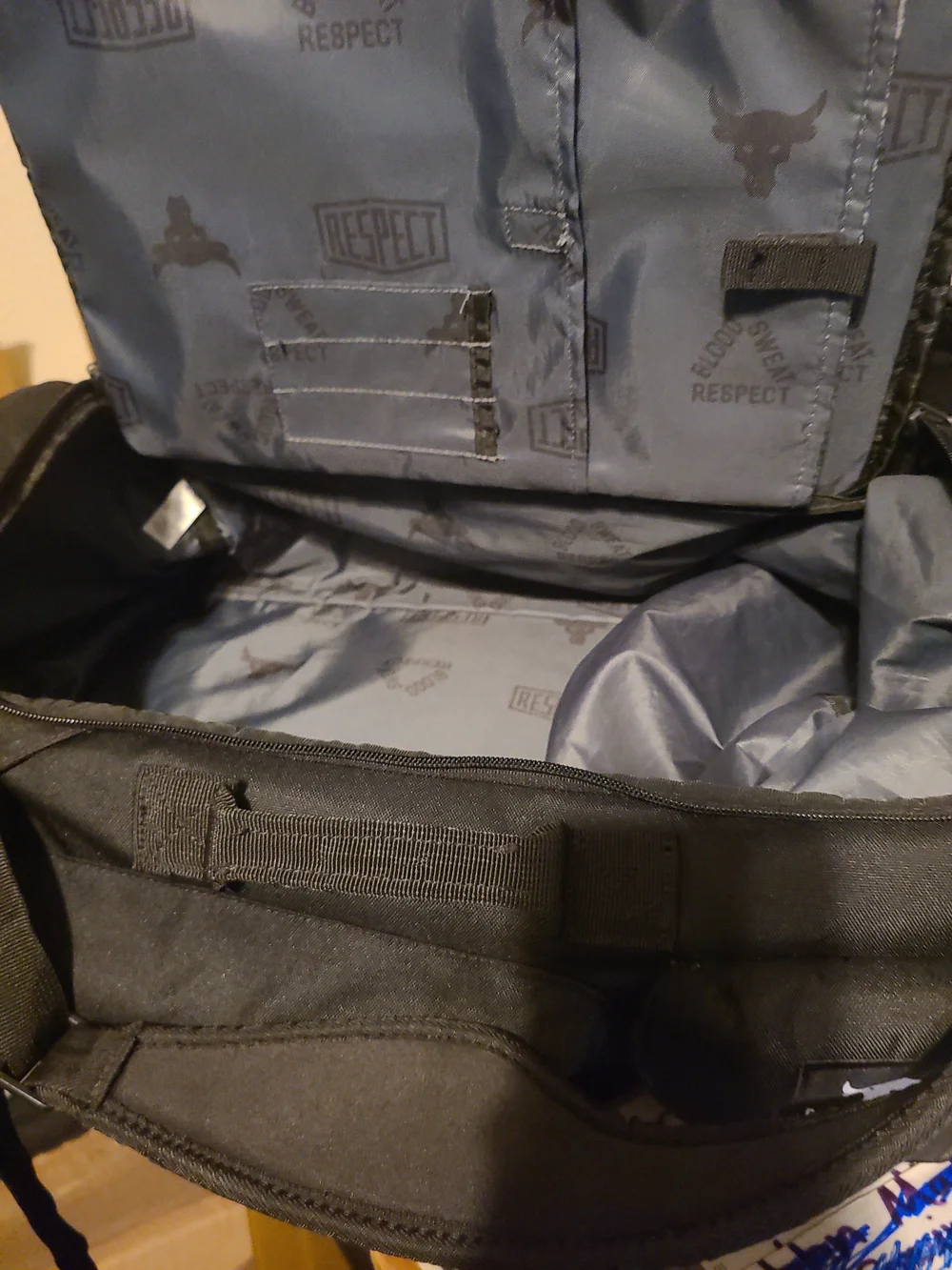 Under Armour Project Rock PRJCT-3 Duffle Bag Backpack Black Gray Gym Casual